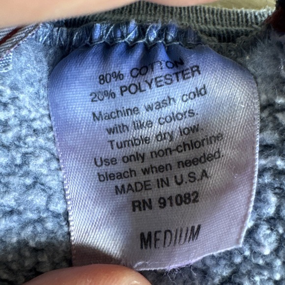 Vintage Y2K Sz M Kona Big Island Crewneck Sweatshirt Brushed Cotton Blue Hawaii - Picture 11 of 11